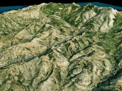 Thasos island full 3d model terrain Low-poly 3D model