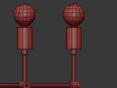 Untitled modern brass chandelier with clear glass balls 3D model