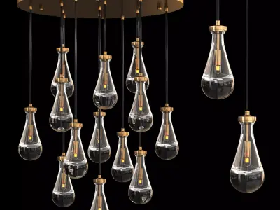 RAIN-ROUND-CHANDELIER-36 edison pendant light 3D model