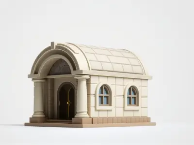 Playful Cartoon Bank Building model pack Low-poly 3D model