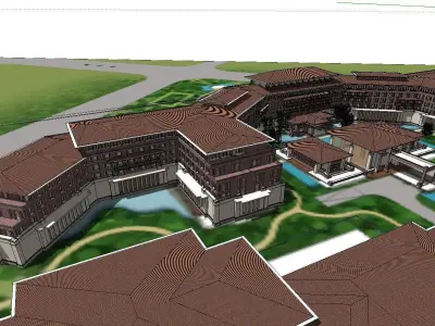 vacation spot-Resort-Fashion Leisure Hotel-0122 3D model