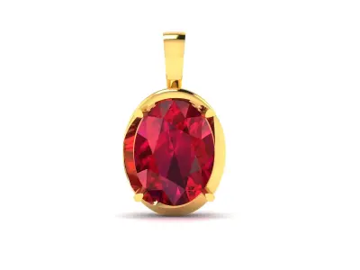 Solitaire Women Oval Stone Pendants  3D print model