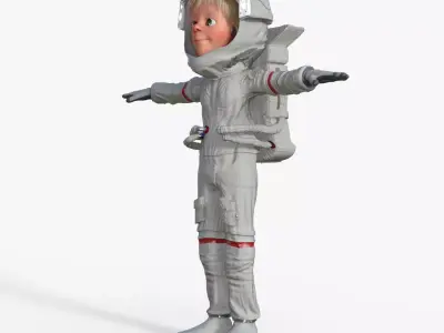 Cartoon Astronaut Rigged 3D model