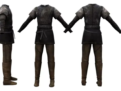 Ragnar Full Viking Outfit Low-poly 3D model