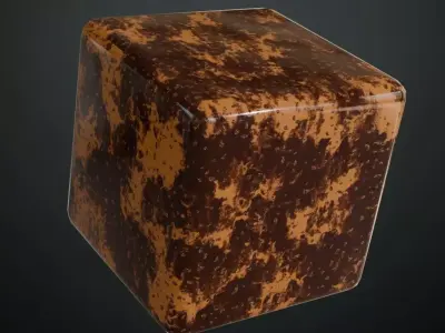 Polished Mottled Amber Enamel Texture