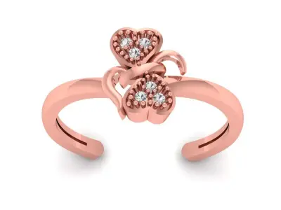 Solitaire Wedding Engagement Women Heart Adjustable  Rings 3D print model