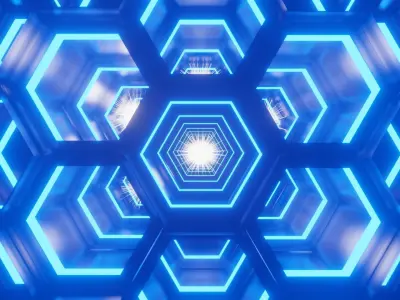 Scifi Hexa Corridors  3D model