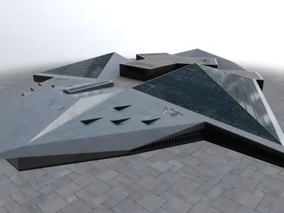 Prague Aquapark Low-poly 3D model