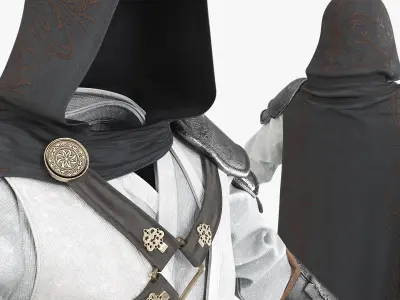  Medieval Assassin Outfit With Armor T-Pose 