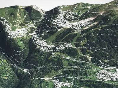 Cityscape Courchevel France  3D model