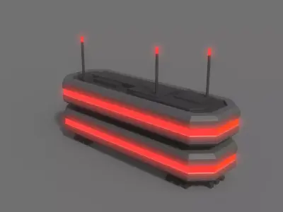 PBR Sci-Fi Building A08 Low-poly 3D model