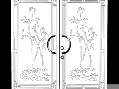 Asia Apartment doors 3D model