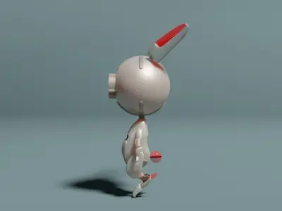 Robotic Bunny Low-poly 3D model