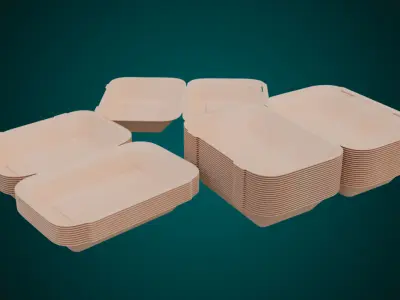 Large Cardboard paper - Disposable Container 3D model