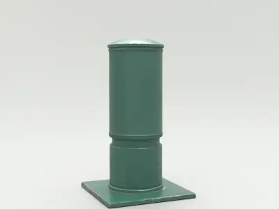Metal Street Trash Bin 4K PBR Game Ready UV Unwrapped vol 10 Low-poly 3D model