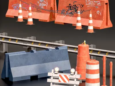 Street Asset Set 02 Low-poly 3D model