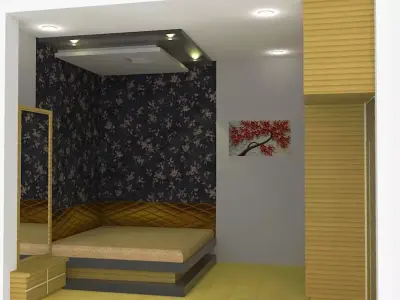 BEDROOM - 2 with bed and closet 3D model