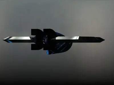 Space Spear Space Ship Low-poly 3D model