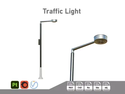 Traffic Light 04 Low-poly 3D model