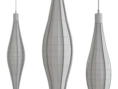 Pendant lamp white low poly 3d model Low-poly 3D model