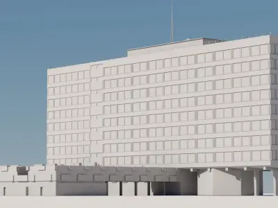 Eastern European Building 013 Low-poly 3D model