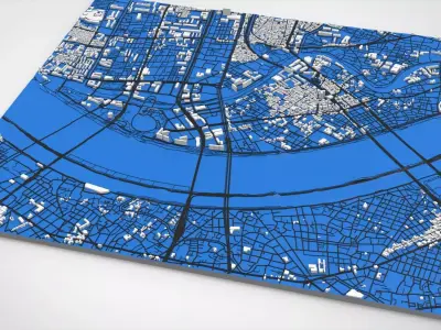 Cityscape Tokyo Japan part of city 3D model