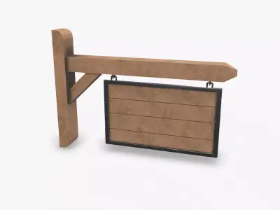 Medieval Wall Hanging Signboard Low-poly PBR Free low-poly 3D model