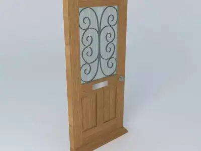 Simple glassed door Free 3D model
