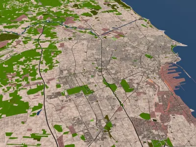 Casablanca city 2020 August data Low-poly 3D model