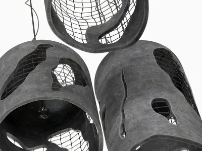 lamp old concrete cylinder  n2 3D model