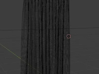 Curtain hanging on wall Low-poly 3D model