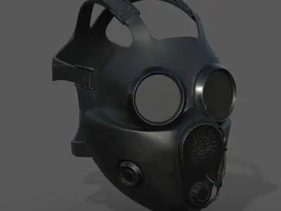 Gas mask helmet 3d model military combat fantasy human  Low-poly 3D model