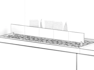 Wall Gas Fireplace 1 3D model