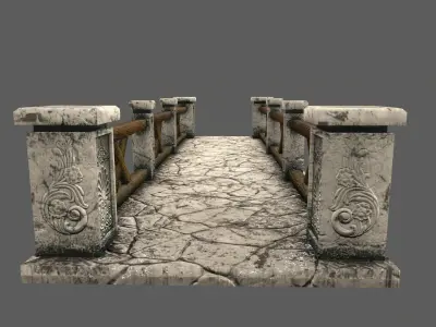 bridge 4 stone Low-poly 3D model