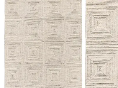  ISHARA HAND-KNOTTED WOOL RUG 3D model