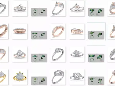 38 Light wt women ring 3dm stl render details bulk collection  3D print model