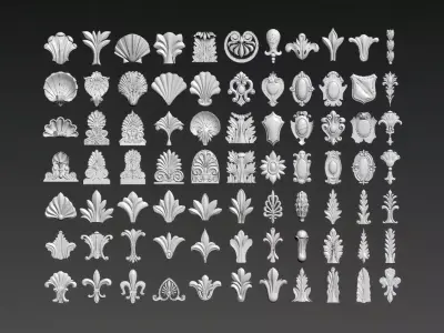 European-style carving 3D model