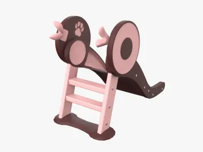 Kid Park Slide Park Equipment Interior Brown 3D model