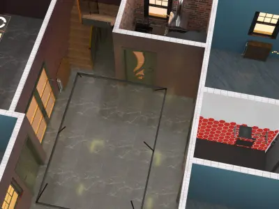 House Entry Floor Interior Design without Furnitures 3D model