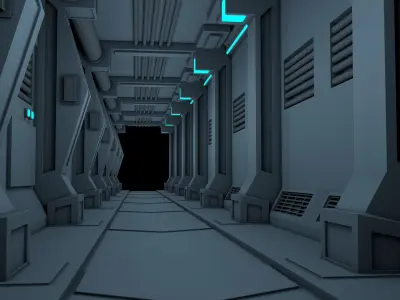 Sci Fi Hallway 3D model
