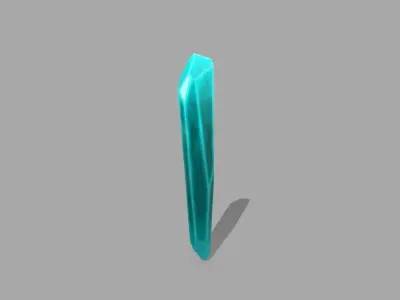 Crystal Set turquoise sword Low-poly 3D model
