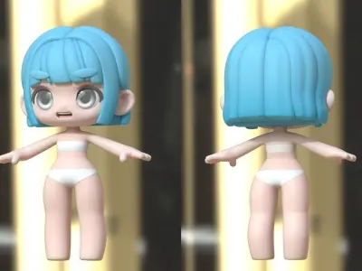 Tia basemesh Low-poly 3D model