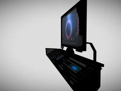 Sci-fi Control Panel Low-poly 3D model