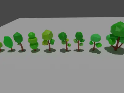 Trees Low Poly By Emanuel 3D model