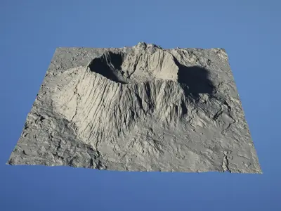 Landscape Environment Volcano Snow 25 Low-poly 3D model