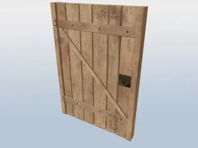 Old Wooden Door - Game Ready Low-poly 3D model