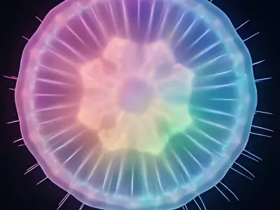 Neon Bioluminescent Jellyfish  Futuristic Ocean  3D model