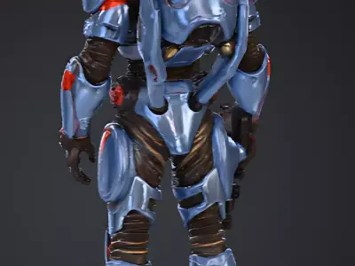 Futuristic Armored Soldier   Sci-Fi Game Ready 3D Character PBR 3D model