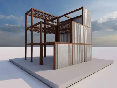 Structural engineering of Metal frame buildings  3D model