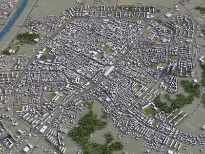 Asan - City 3D Model Low-poly 3D model